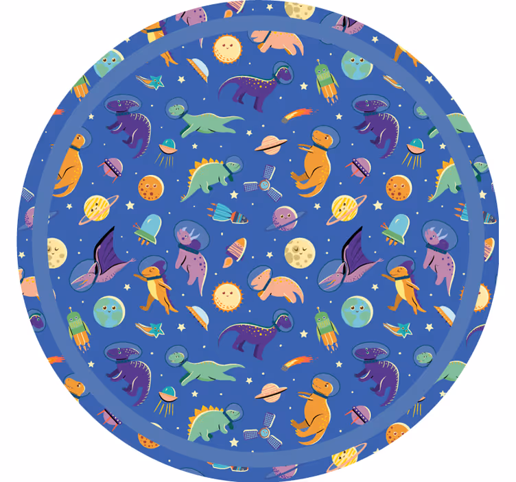 Blind kids dinosaurs in space pattern - TenStickers