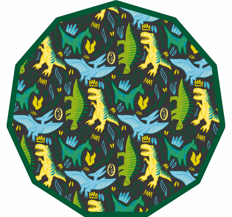 Blind kids green dinosaur pattern prints - TenStickers