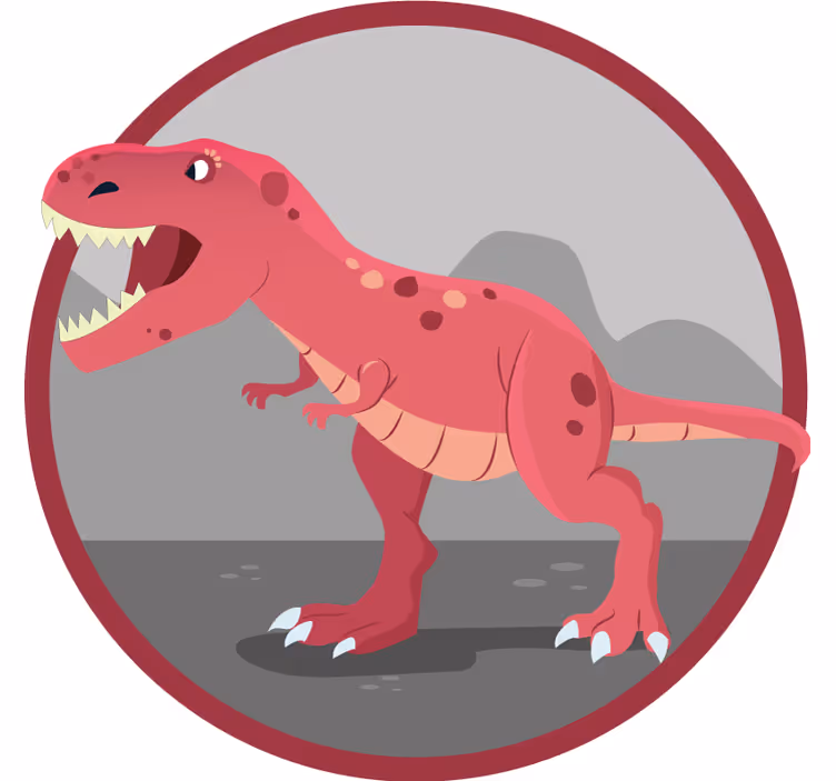 Blind kids t-rex illustration for children roar - TenStickers