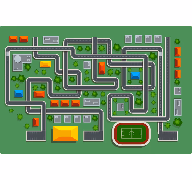 Blind kids playrug with streets - TenStickers