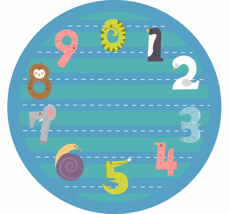Blind kids animal numbers book - TenStickers