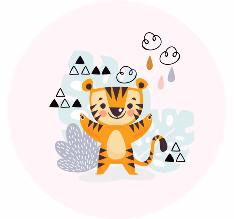 Blind kids drawing of a tiger - TenStickers