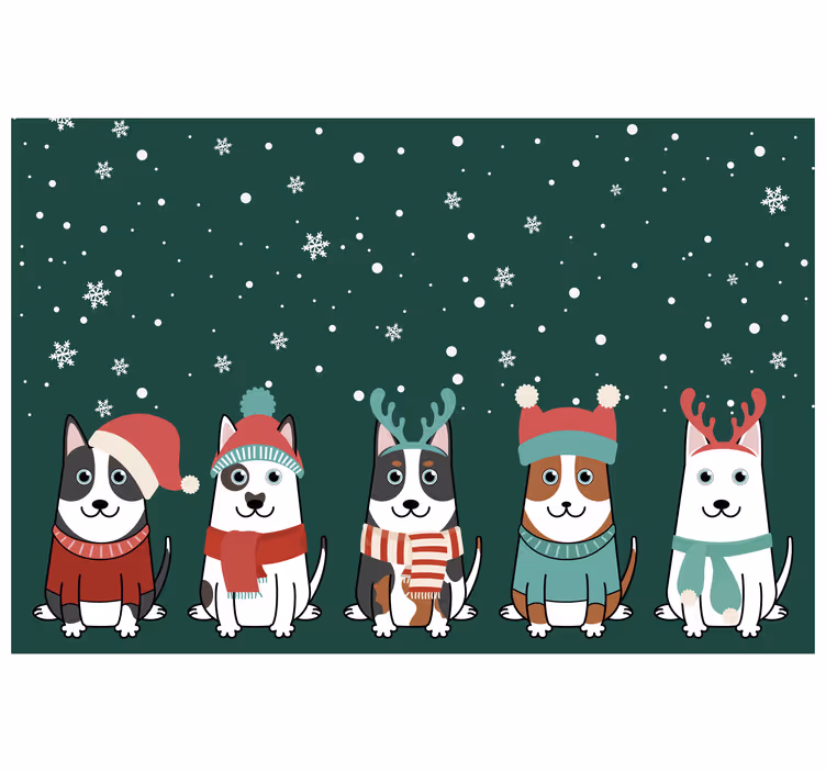 Blind kids christmas pups - TenStickers