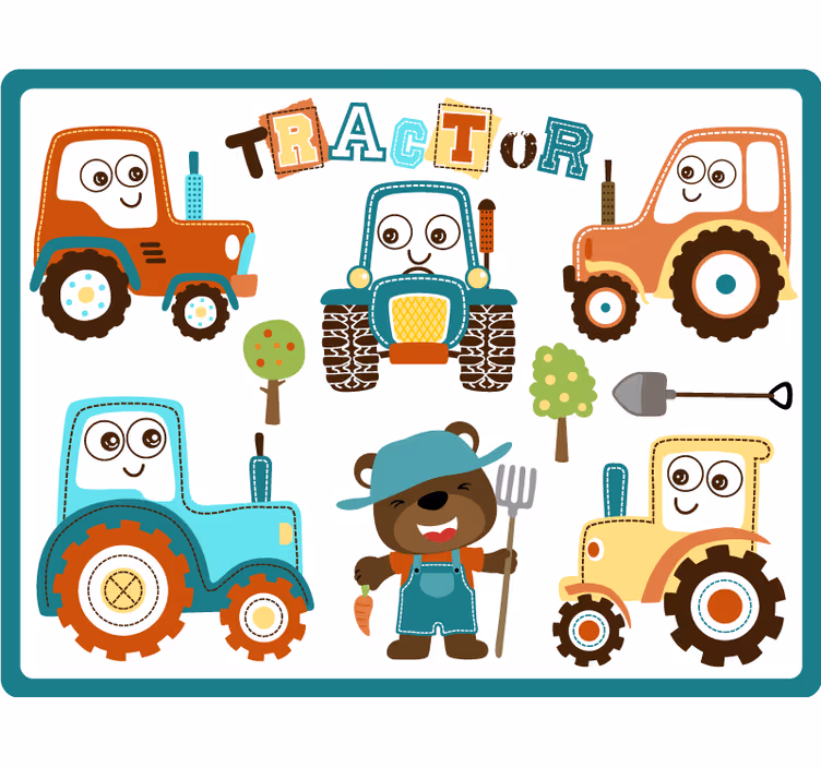 Blind kids joyful tractors - TenStickers