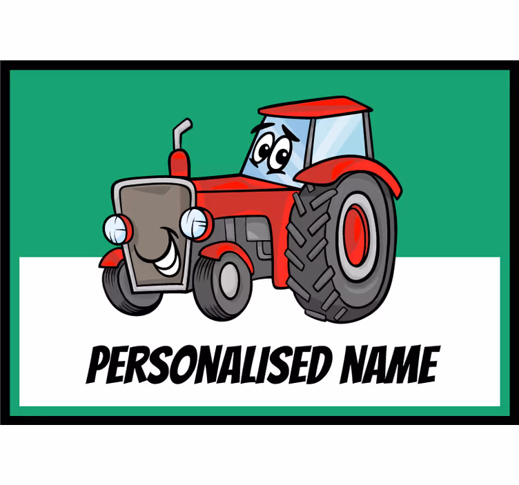 Blind kids personalised red tractor - TenStickers