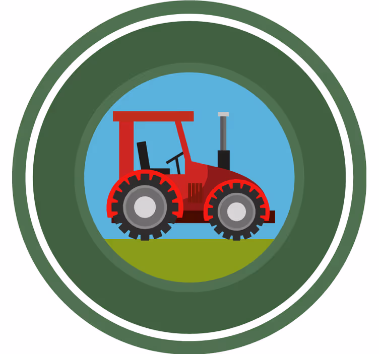 Blind kids green circle tractor - TenStickers
