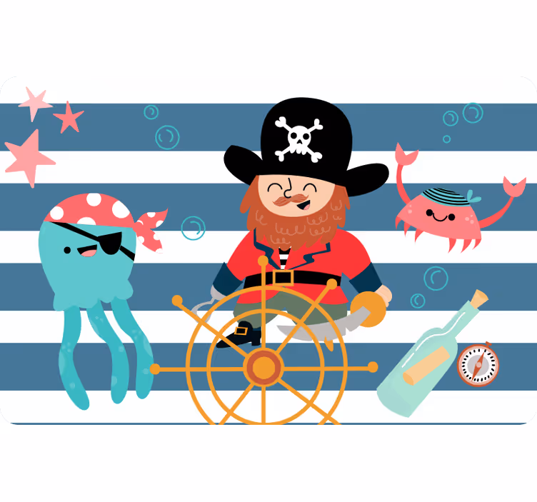 Blind kids pirate treasure map for kids - TenStickers