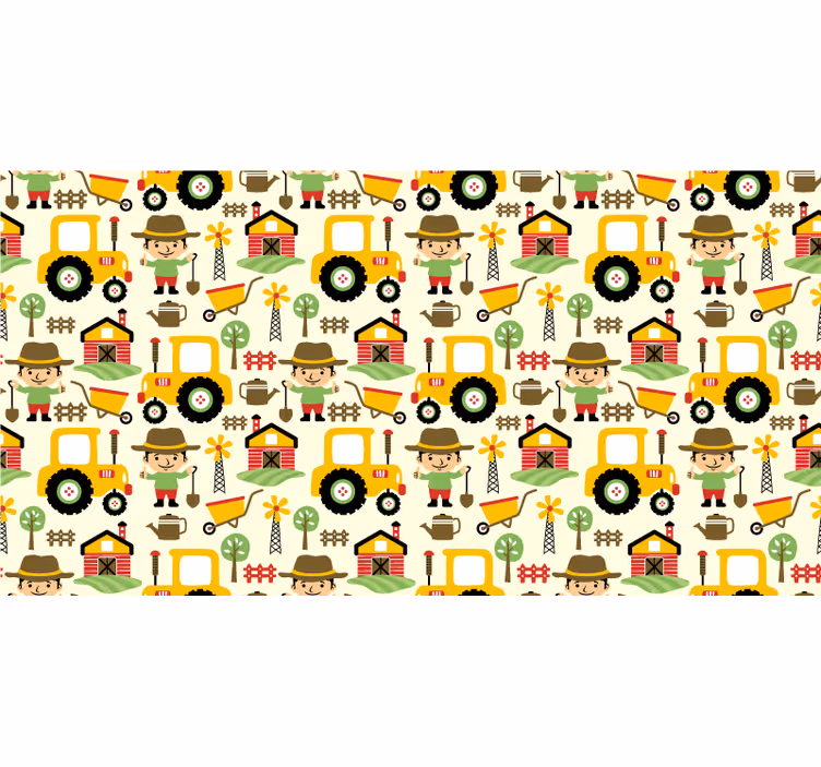 Blind kids colourful tractor pattern - TenStickers