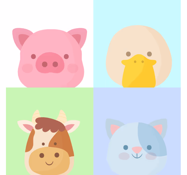 Blind kids 4 adorable farm animals - TenStickers