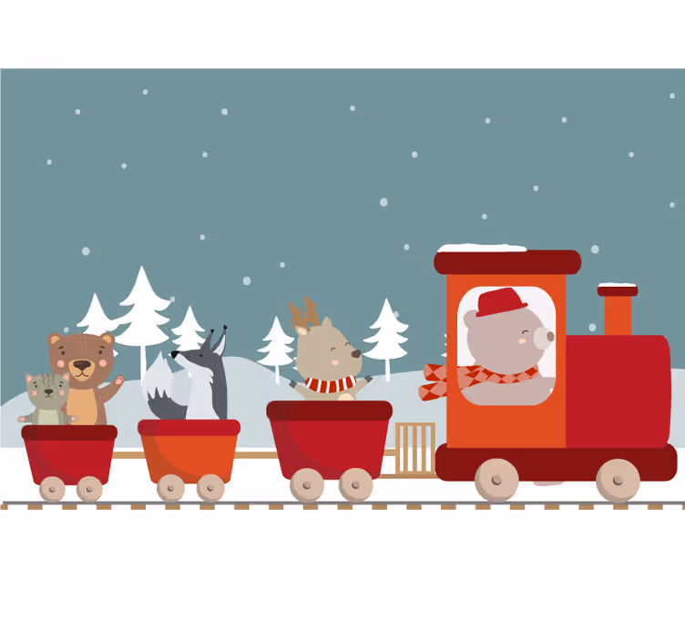 Blind kids enjoy animals on a train - TenStickers