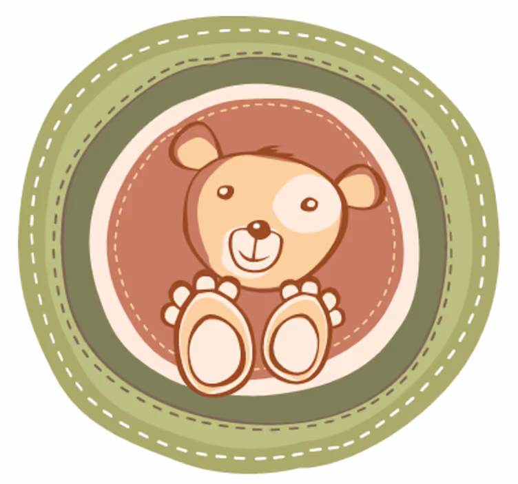 Blind kids bear sticker in circle - TenStickers