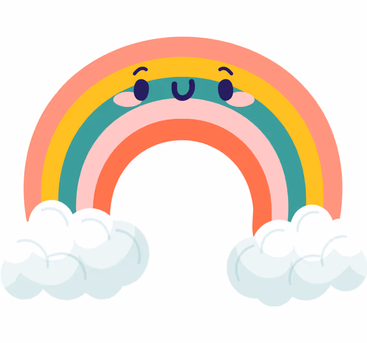 Blind kids smiling with cute rainbow clouds - TenStickers