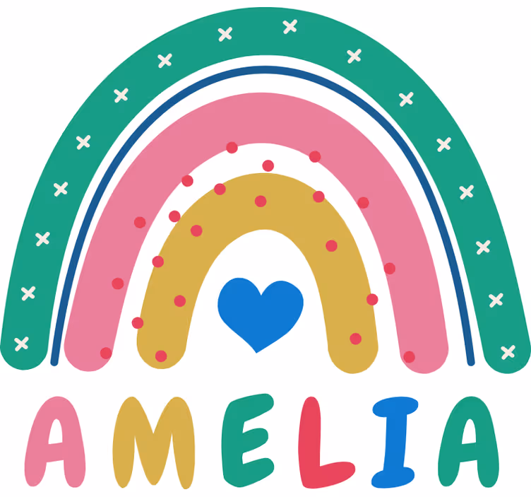 Blind kids heart rainbow personalized gift - TenStickers