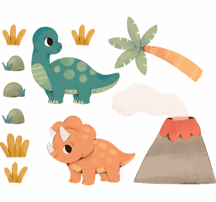 Blind kids watercolor dinosaurs - TenStickers