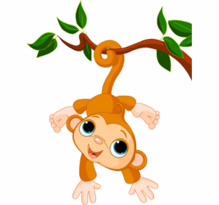 Blind kids joyful little monkey - TenStickers