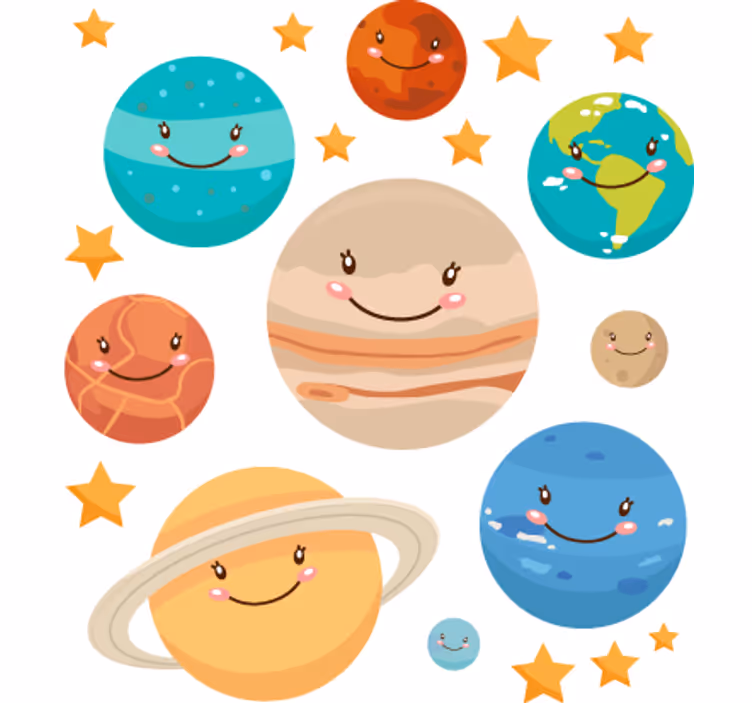 Blind kids solar system planet stickers - TenStickers