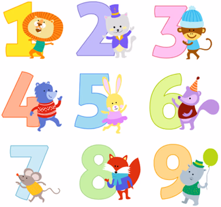 Blind kids children's number sticker collection - TenStickers