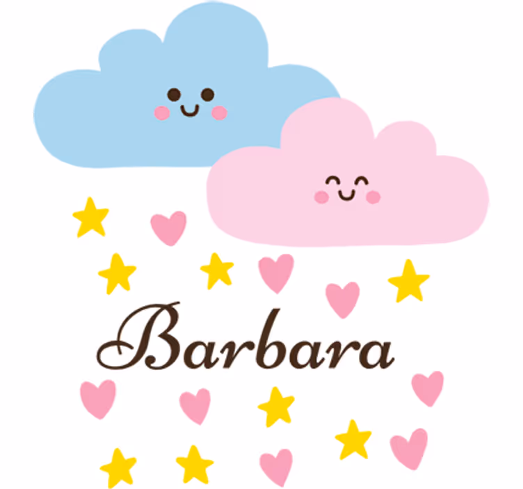 Blind kids blue and pink cloud with name - TenStickers