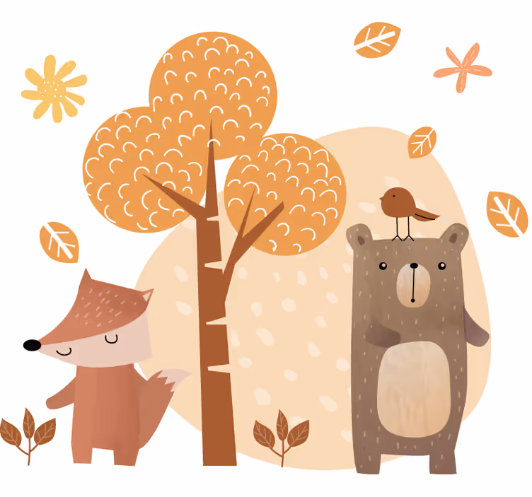 Blind kids animals and tree - TenStickers