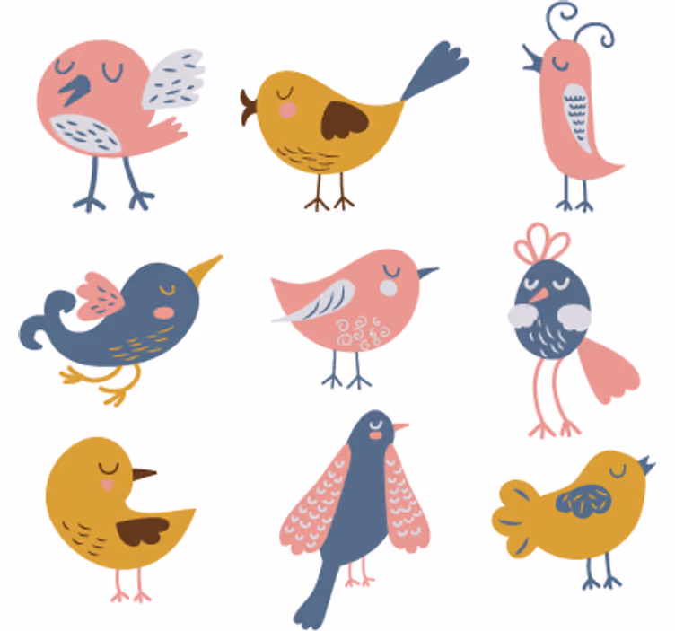 Blind kids nine birds sticker pack - TenStickers