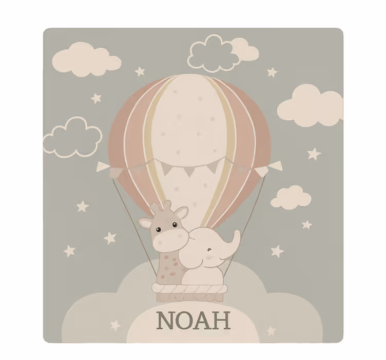Blind kids pastel air balloon with name - TenStickers