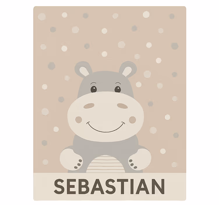 Blind kids custom beige hippo - TenStickers