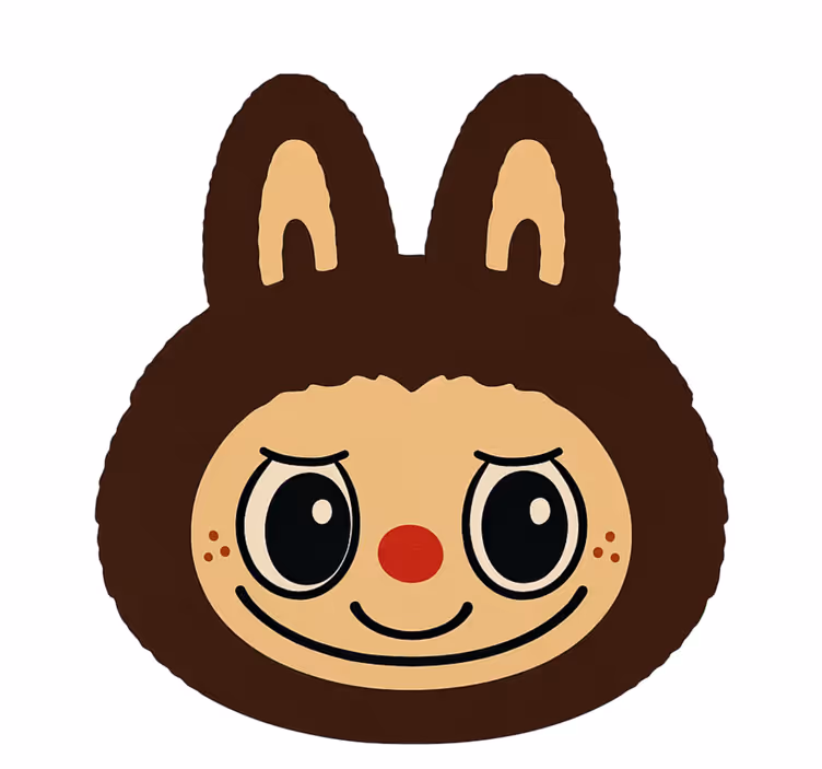 Blind kids brown labubu design - TenStickers