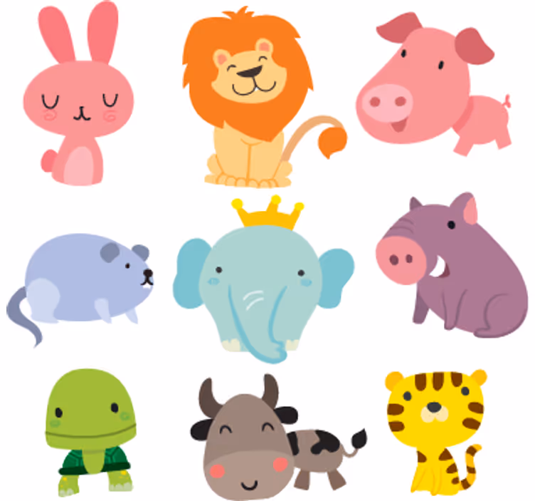 Blind kids animal stickers for children - TenStickers