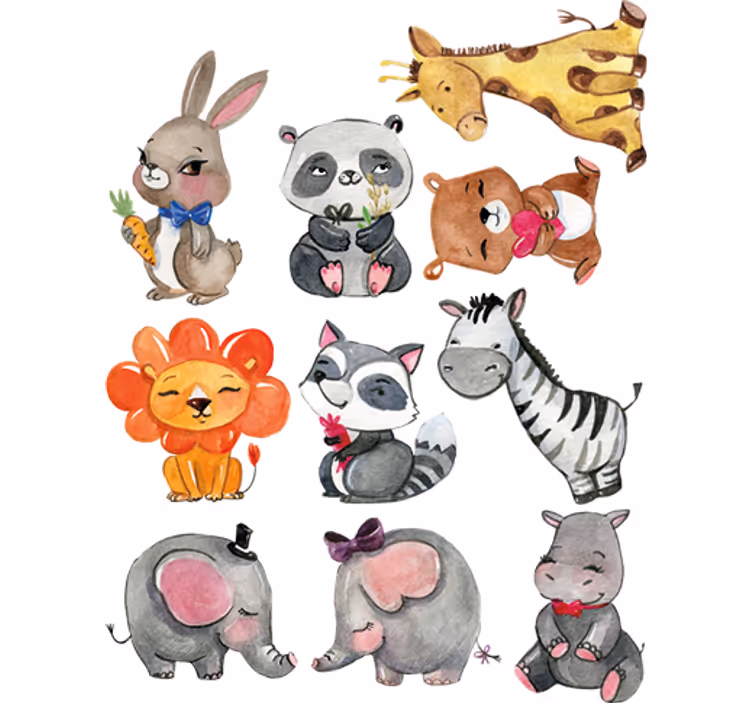 Blind kids jungle animal sticker sheet - TenStickers