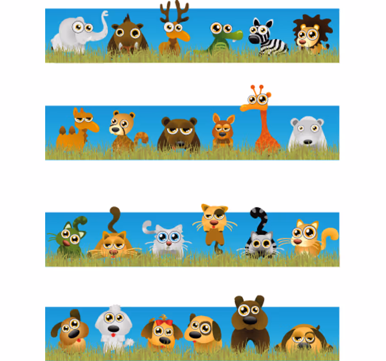 Blind kids animal stripe design - TenStickers