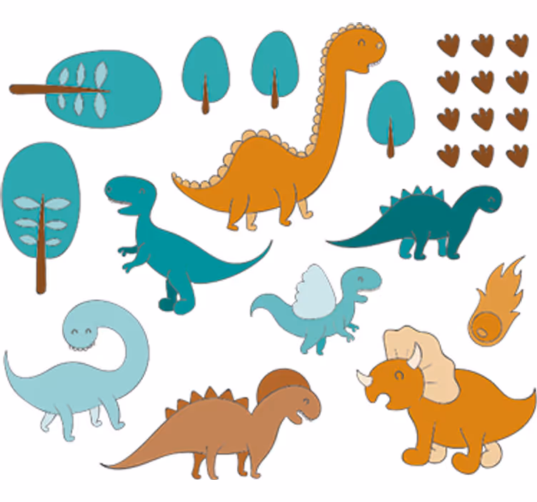 Blind kids jurassic landscape sticker - TenStickers