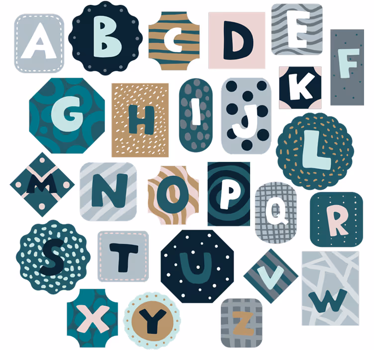 Blind kids nordic style alphabet sticker - TenStickers