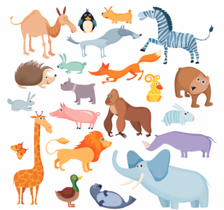 Blind kids wild animal stickers - TenStickers