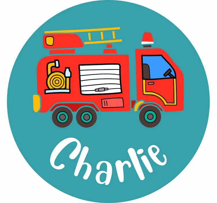 Blind kids personalised fire truck - TenStickers