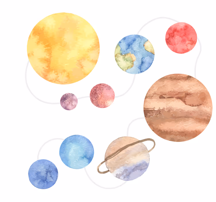 Blind kids solar system map for learning - TenStickers