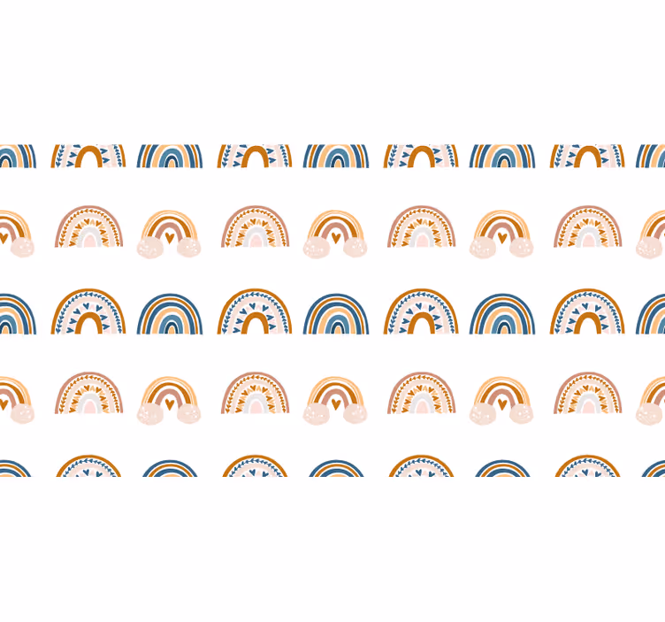 Blind kids hand drawn autumn rainbow pattern - TenStickers