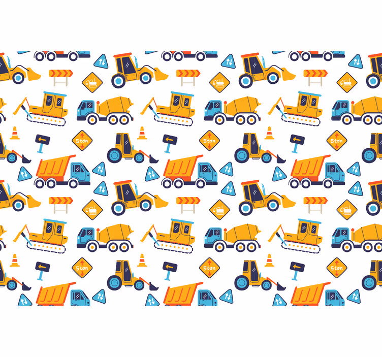 Blind kids cartoon construction site adventure - TenStickers