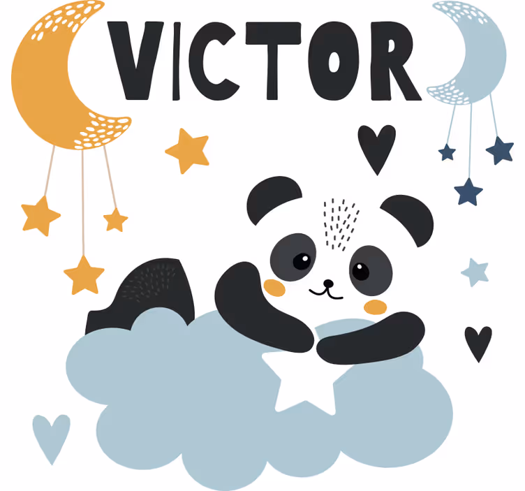 Blind kids stars bear on the moon with name - TenStickers