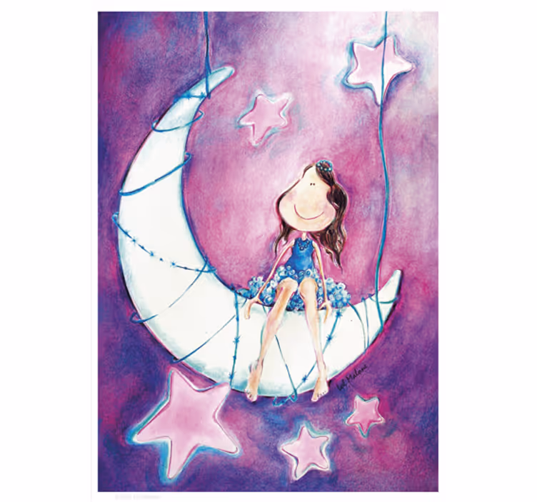 Blind kids luna wall sticker by lol malone - TenStickers