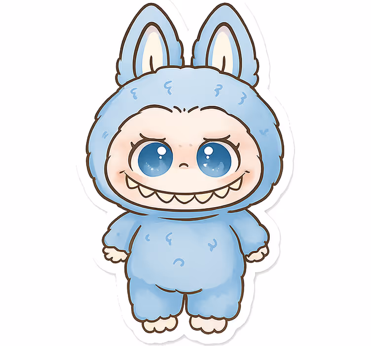 Blind kids blue monster doll - TenStickers