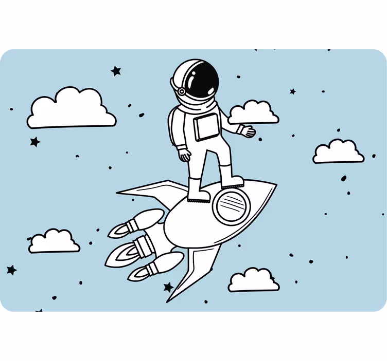 Blind kids rocket astronaut and stars - TenStickers