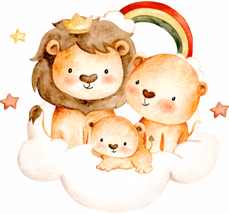Blind kids baby animals with stars and clouds - TenStickers