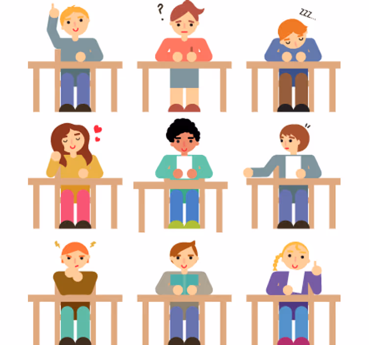 Blind kids desk student sticker collection - TenStickers