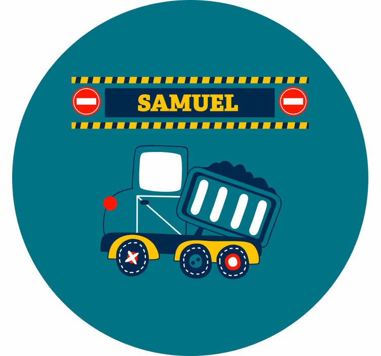Blind kids personalised construction truck - TenStickers