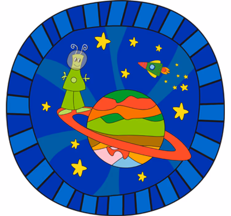 Blind kids green alien vinyl wall art - TenStickers