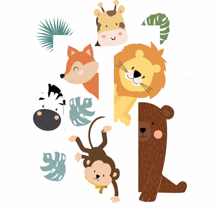 Blind kids animals at the door - TenStickers