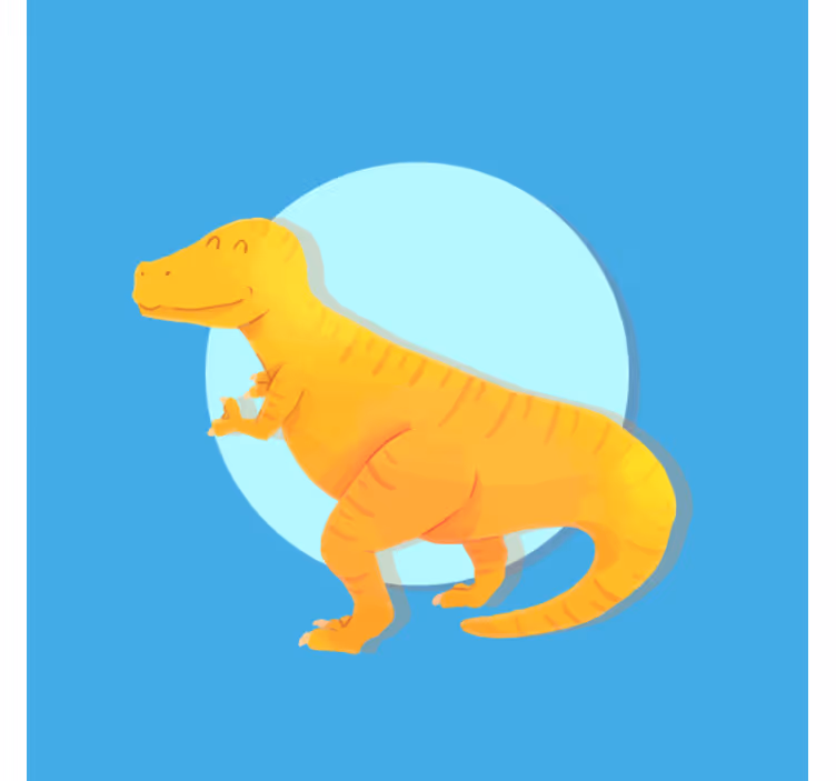 Blind kids nordic dinosaur yellow t-rex - TenStickers