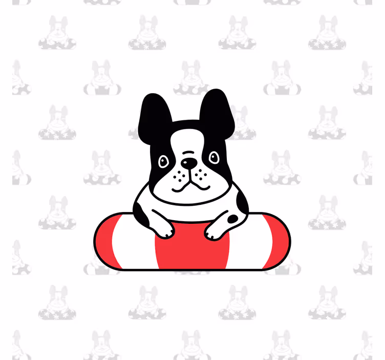 Blind kids french bulldog adorable design - TenStickers
