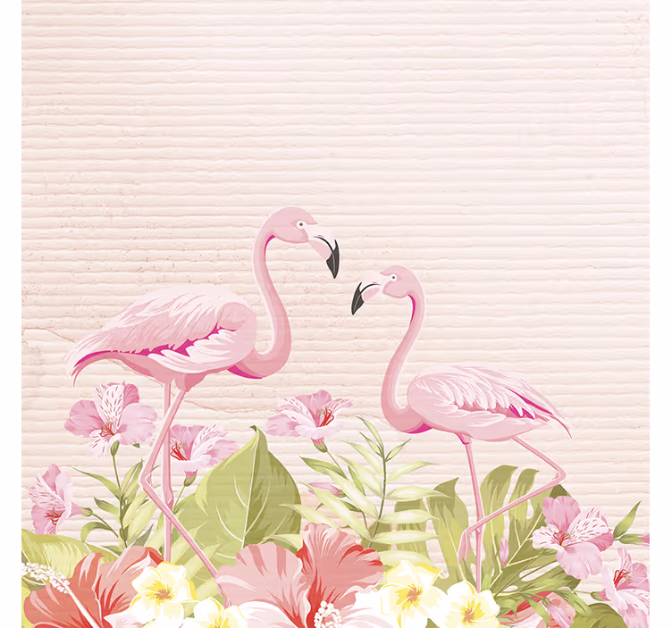 Blind kids tropical flowers and flamingos design - TenStickers