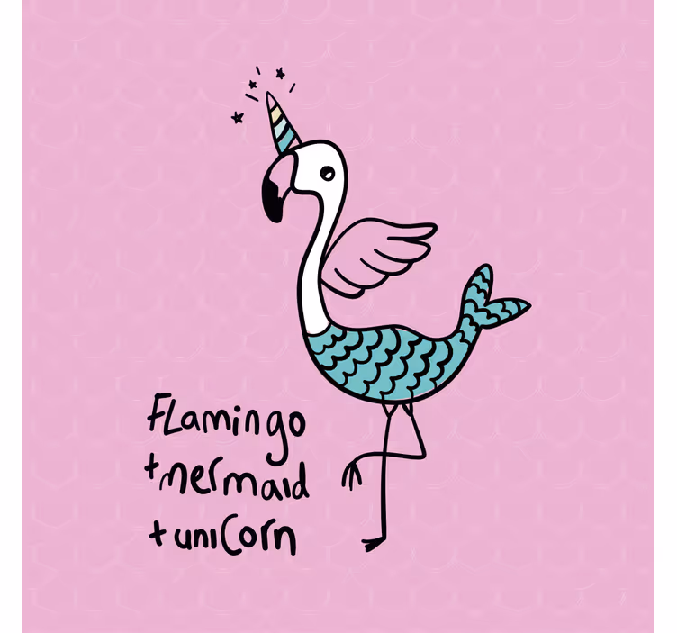 Blind kids cute flamingo illustration - TenStickers